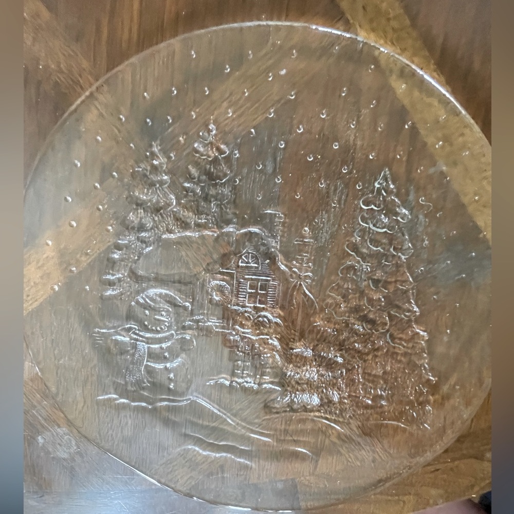 Christmas cake plate or dessert serving plate